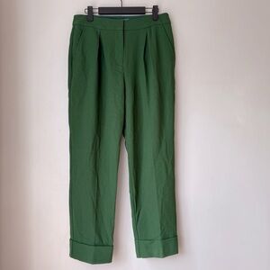 Trina Turk Emerald Green Cuffed Trouser Pants 6